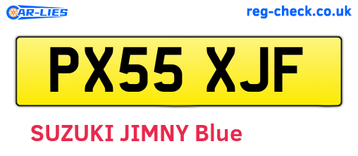 PX55XJF are the vehicle registration plates.