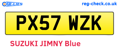 PX57WZK are the vehicle registration plates.