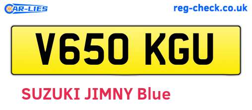 V650KGU are the vehicle registration plates.