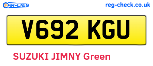 V692KGU are the vehicle registration plates.