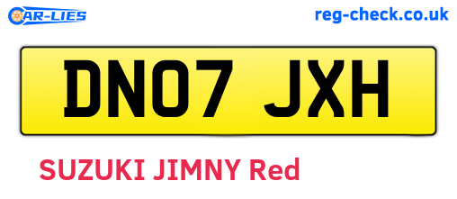 DN07JXH are the vehicle registration plates.