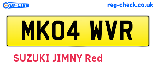 MK04WVR are the vehicle registration plates.