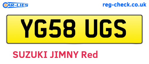 YG58UGS are the vehicle registration plates.