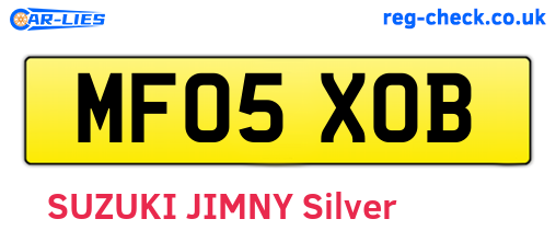 MF05XOB are the vehicle registration plates.