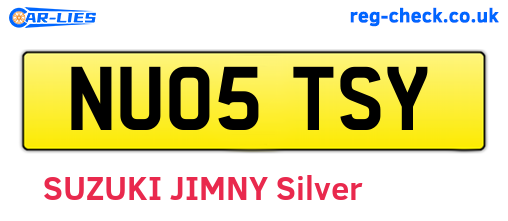 NU05TSY are the vehicle registration plates.