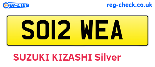 SO12WEA are the vehicle registration plates.