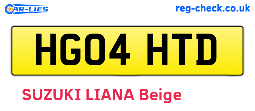 HG04HTD are the vehicle registration plates.