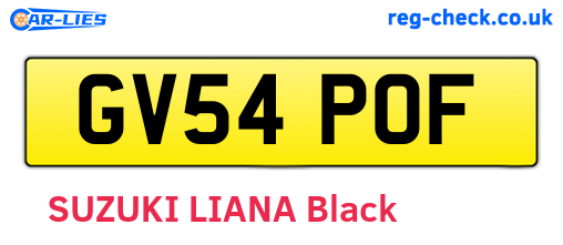 GV54POF are the vehicle registration plates.
