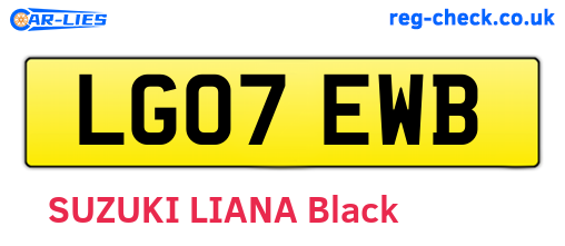 LG07EWB are the vehicle registration plates.