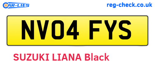 NV04FYS are the vehicle registration plates.