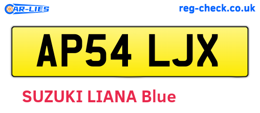 AP54LJX are the vehicle registration plates.