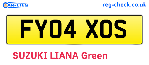FY04XOS are the vehicle registration plates.