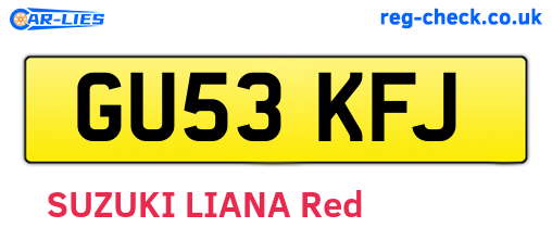 GU53KFJ are the vehicle registration plates.