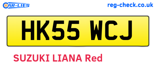 HK55WCJ are the vehicle registration plates.