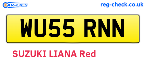 WU55RNN are the vehicle registration plates.