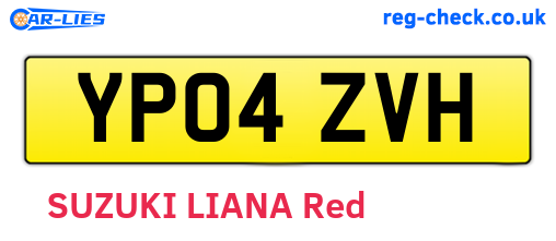 YP04ZVH are the vehicle registration plates.