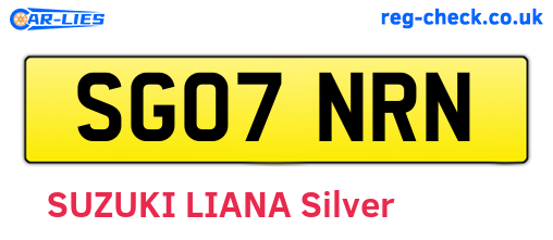 SG07NRN are the vehicle registration plates.