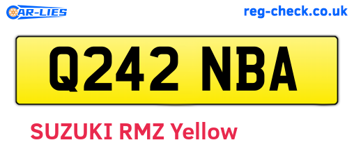 Q242NBA are the vehicle registration plates.