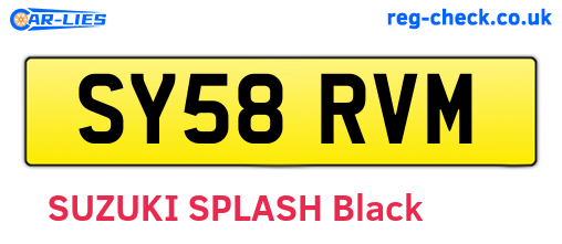 SY58RVM are the vehicle registration plates.