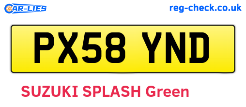 PX58YND are the vehicle registration plates.
