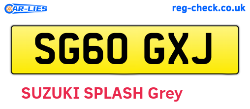 SG60GXJ are the vehicle registration plates.
