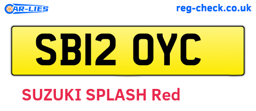 SB12OYC are the vehicle registration plates.