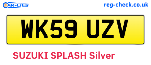 WK59UZV are the vehicle registration plates.
