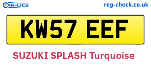 KW57EEF are the vehicle registration plates.