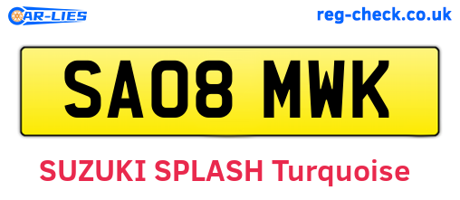 SA08MWK are the vehicle registration plates.