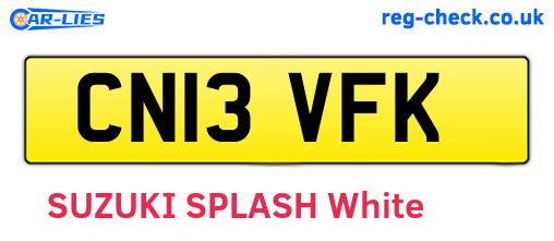 CN13VFK are the vehicle registration plates.