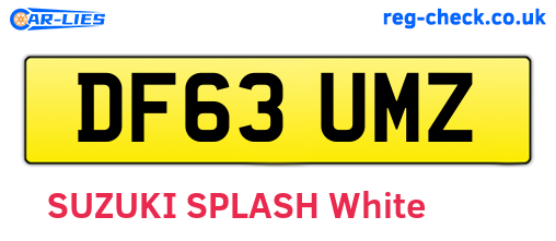 DF63UMZ are the vehicle registration plates.