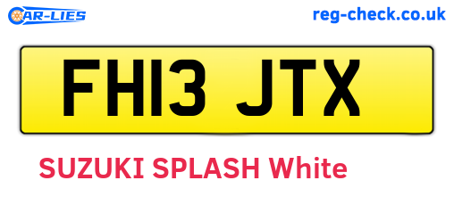 FH13JTX are the vehicle registration plates.