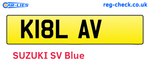 K18LAV are the vehicle registration plates.