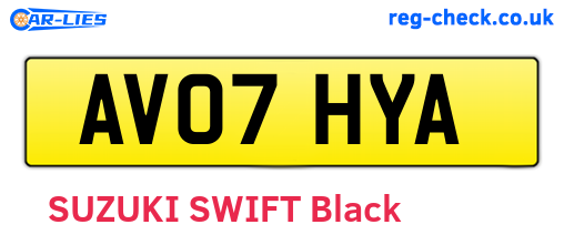 AV07HYA are the vehicle registration plates.
