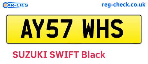 AY57WHS are the vehicle registration plates.