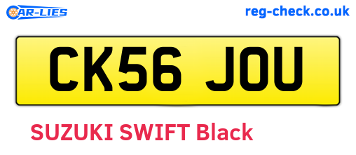 CK56JOU are the vehicle registration plates.