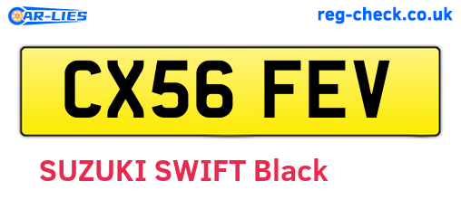 CX56FEV are the vehicle registration plates.