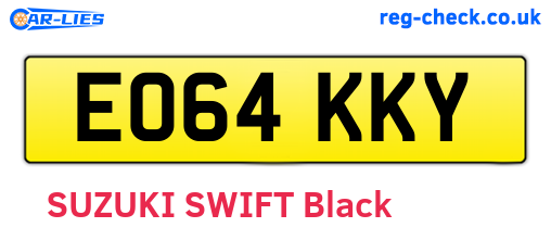 EO64KKY are the vehicle registration plates.