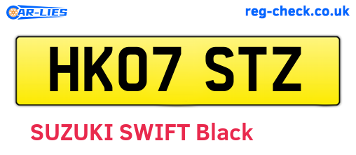 HK07STZ are the vehicle registration plates.