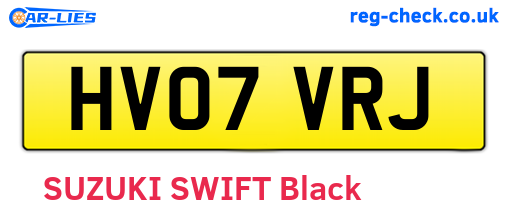HV07VRJ are the vehicle registration plates.