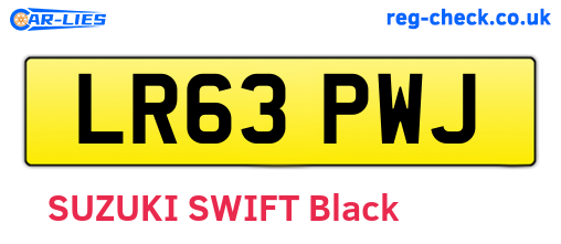 LR63PWJ are the vehicle registration plates.