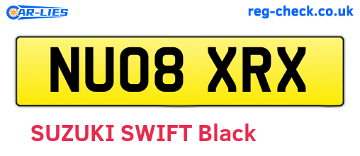 NU08XRX are the vehicle registration plates.