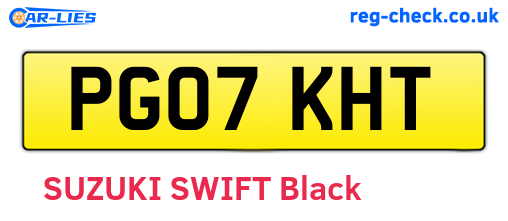 PG07KHT are the vehicle registration plates.