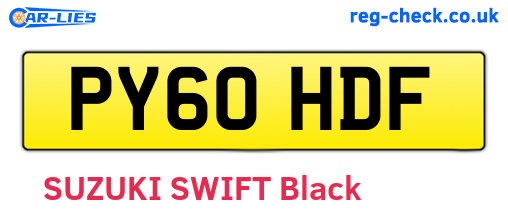 PY60HDF are the vehicle registration plates.