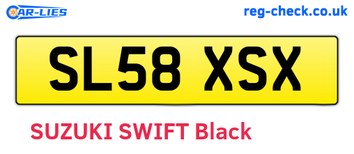 SL58XSX are the vehicle registration plates.