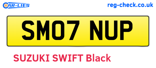 SM07NUP are the vehicle registration plates.