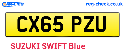 CX65PZU are the vehicle registration plates.