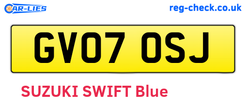 GV07OSJ are the vehicle registration plates.