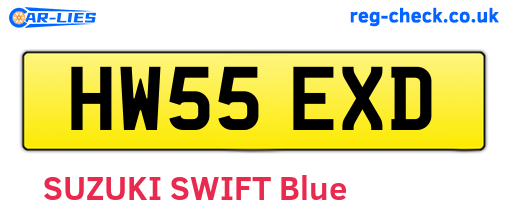 HW55EXD are the vehicle registration plates.