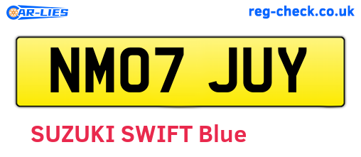 NM07JUY are the vehicle registration plates.